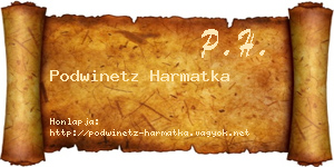 Podwinetz Harmatka névjegykártya
